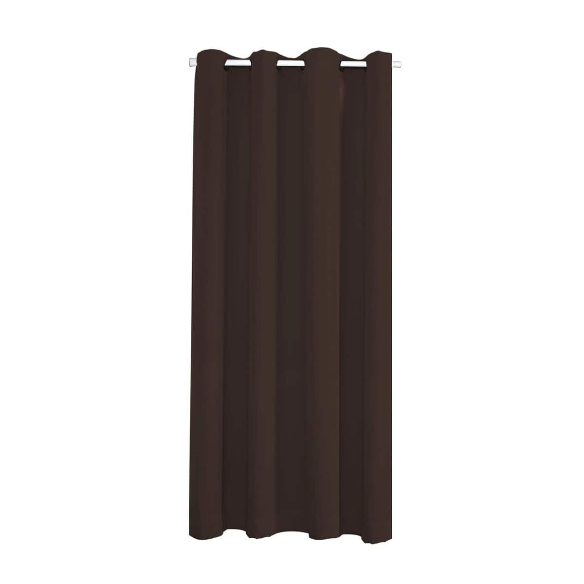 Rideau thermique marron pour séparer pièce, isolation thermique.